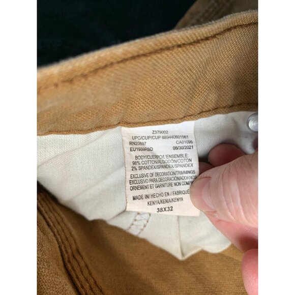 Dickies Pants Mens 38x32 Mustard Carpenter Relaxed Fit Grunge Workwear Canvas - Picture 7 of 10